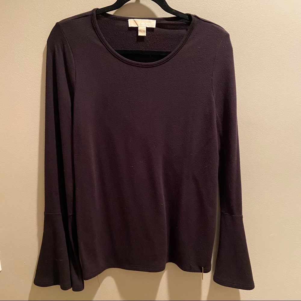 Michael Kors black bell sleeve blouse